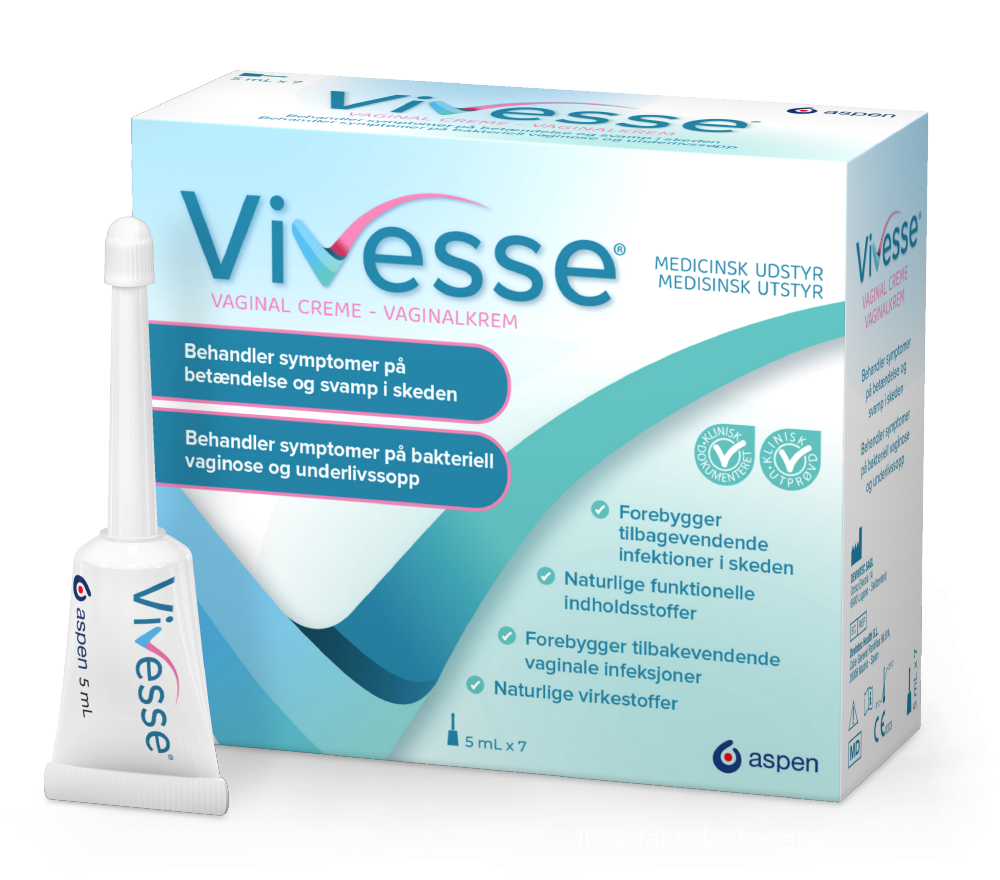 Vivesse Vaginalkrem - Behandle symptomer på bakteriell vaginose og underlivssopp.